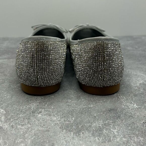 NWT Steve Madden Steffie Rhinestone Silver Ballet Flats Size 7 M Bow Detail - Picture 6 of 15
